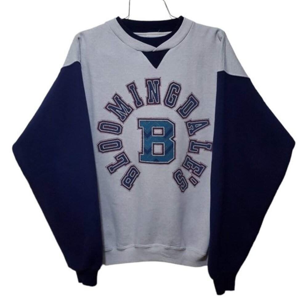 Vintage Bloomingdale's Crewneck Sweatshirt Pullover XL Spellout Two Tone USA 90s